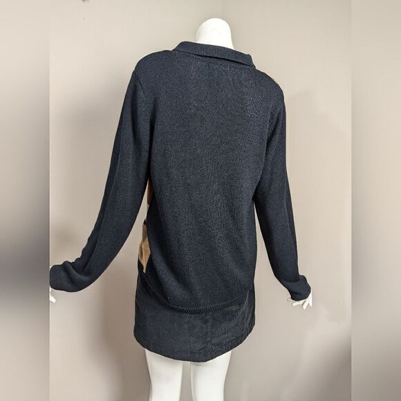 Vintage polo sweater with animal print. Alfred dinner sweater tiger print sz s - Picture 9 of 9